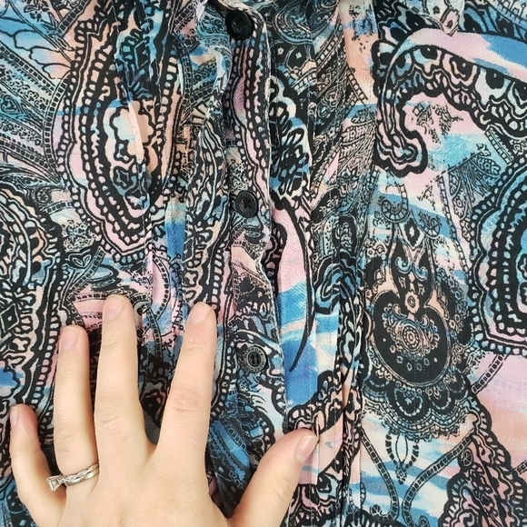 Rebecca‎ Minkoff 100% Silk Blouse Paisley Size 0 - Picture 5 of 11